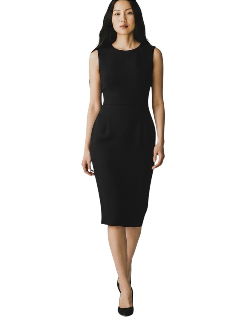 ZARA Classic Black Sheath Academia Career Office Dress NWOT Size M